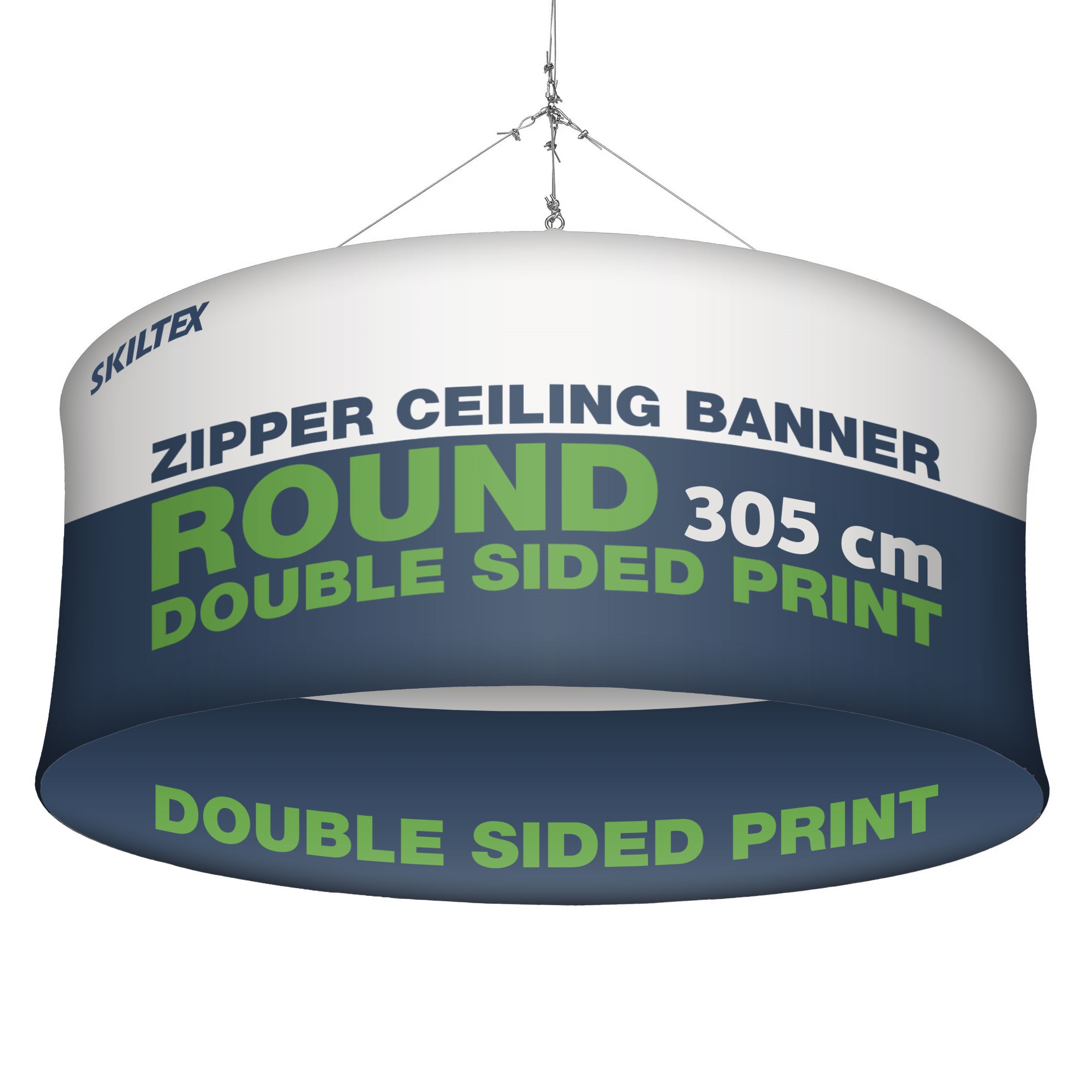 Zipper Takbanner Rund - Ø 305 cm - Inkl. tryck på båda sidor