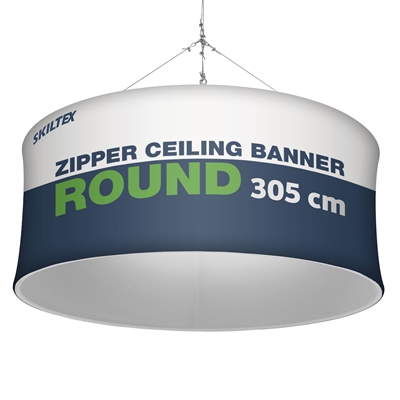 Zipper Taksbanner Rund - Ø 305 cm - Inkl. Tryck