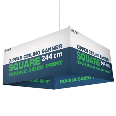 Zipper Takbanner Square - 244 cm - Inkl. tryck på båda sidor
