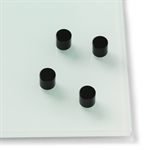 Cylindriska magneter i svart till glastavlor - 4 st.