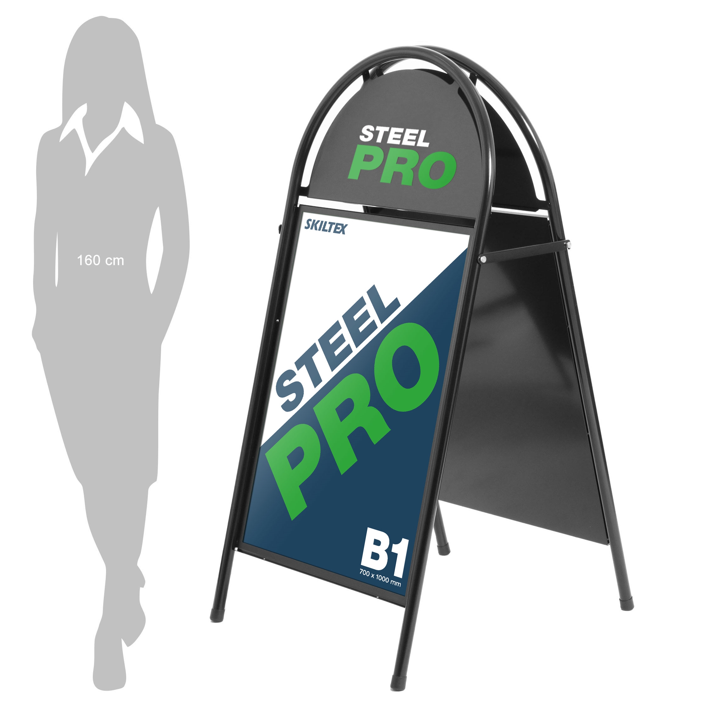 SteelPro Svart Gatupratare - 70x100 cm