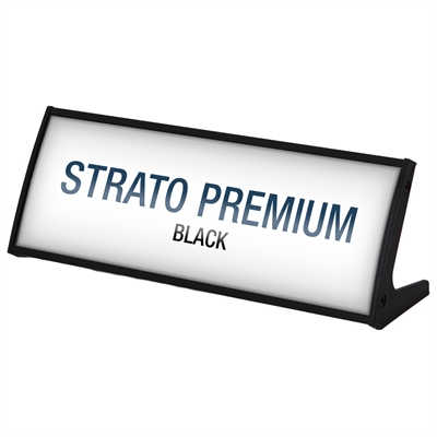 Strato Premium Svart Bordsskylt - 74x210mm