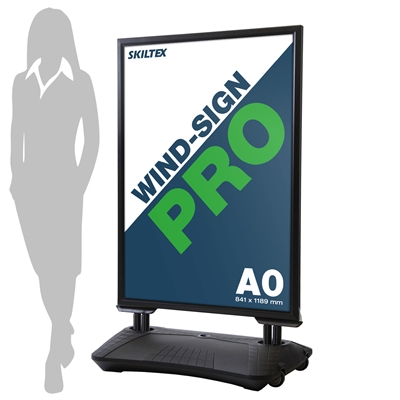 Wind-Sign Pro Svart Trottoarpratare - A0