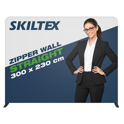 Zipper Wall Straight Svart - 300x230 cm - Inkl. tryck