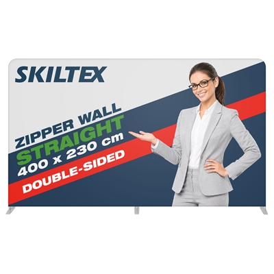 Zipper Wall Straight - 400x230 cm - Inkl. tryck på båda sidor