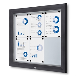 Antracit Premium 6xA4 Outdoor Whiteboard Skyltskåp