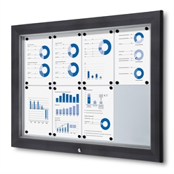 Antracit Premium 8xA4 Outdoor Whiteboard Skyltskåp