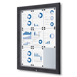 Antracit Premium 9xA4 Outdoor Whiteboard Skyltskåp