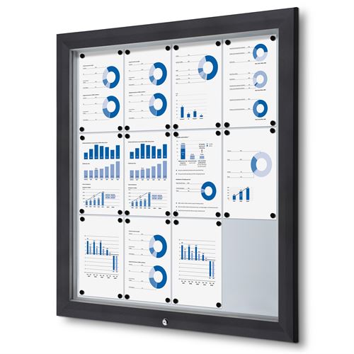 Antracit Premium Outdoor Whiteboard Skyltskåp