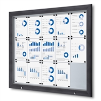 Antracit Premium 15xA4 Outdoor Whiteboard Skyltskåp