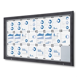 Antracit Premium 24xA4 Outdoor Whiteboard Skyltskåp