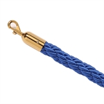 Blå flätat rep med mässing klicklås - 180 cm