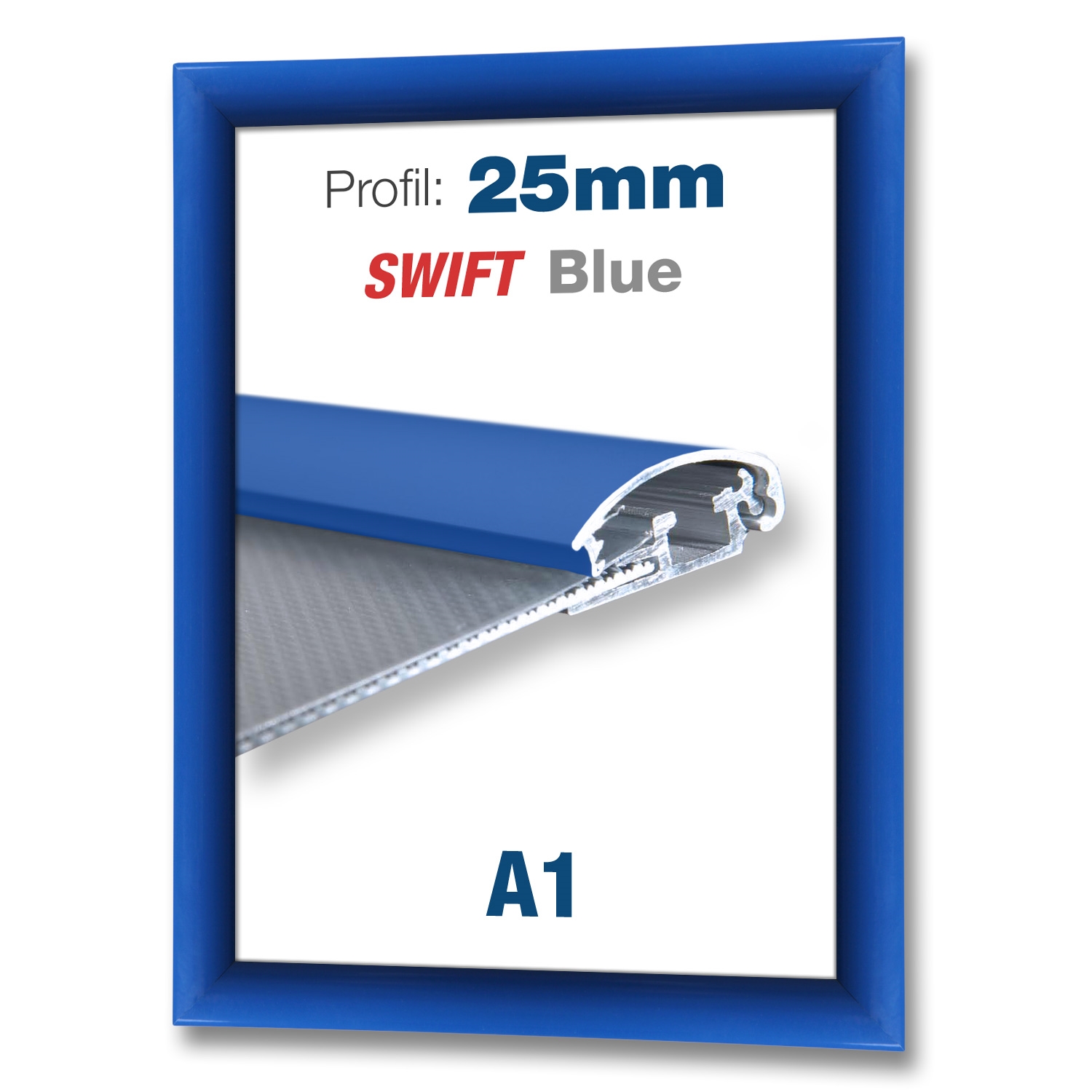 Blå Swift klickram med 25mm profil - A1