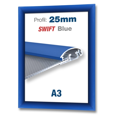 Blå Swift klickram med 25mm profil - A3