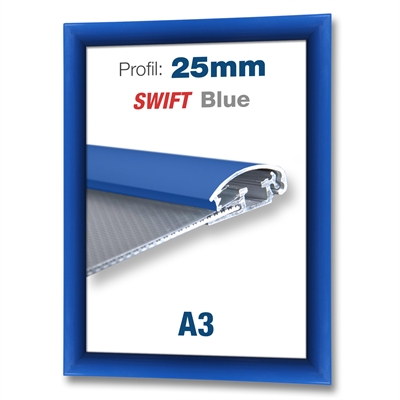 Blå Swift klickram med 25mm profil - A3