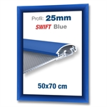 Blå Swift klickram med 25mm profil - 50x70 cm