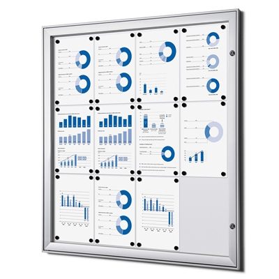 BoardPro whiteboard skyltskåp - 12xA4