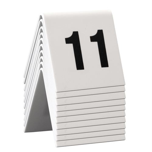 Bordsnummer skylt set med nr. 11-20