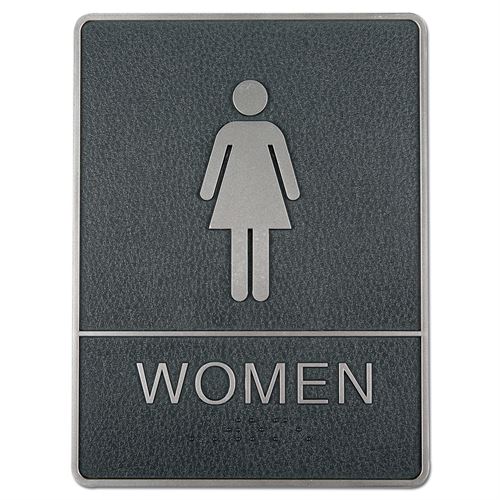 Braille toalettskylt med punktskrift - WOMEN