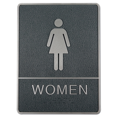 Braille toalettskylt med punktskrift - WOMEN