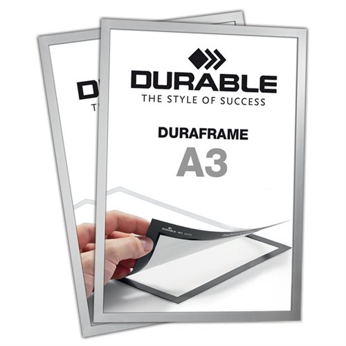 Självhäftande A3 Magnetram - Duraframe® Silver - 2-pack