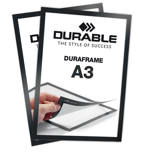 Självhäftande A3 Magnetram - Duraframe® Svart - 2-pack