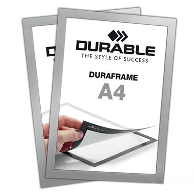 Självhäftande A4 Magnetram - Duraframe® Silver - 2-pack