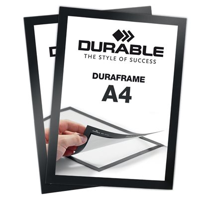 Självhäftande A4 Magnetram - Duraframe® Svart - 2-pack