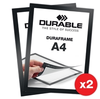 Självhäftande A4 Magnetram - Duraframe® Svart - 2-pack