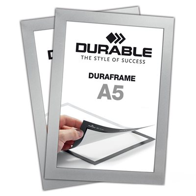Självhäftande A5 Magnetram - Duraframe® Silver - 2-pack