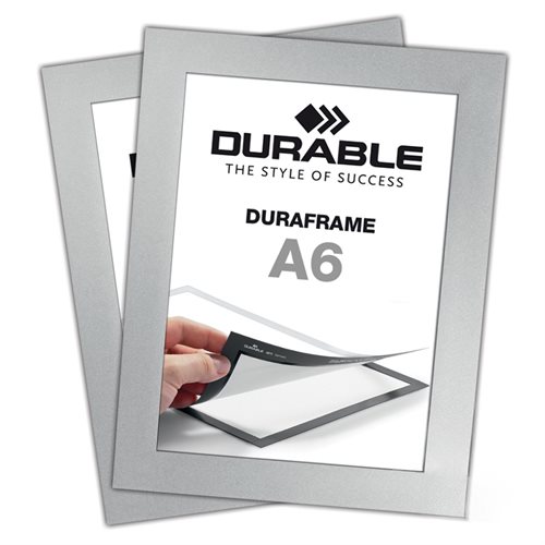 Självhäftande A6 Magnetram - Duraframe® Silver - 2-pack
