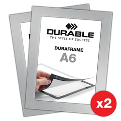 Självhäftande A6 Magnetram - Duraframe® Silver - 2-pack