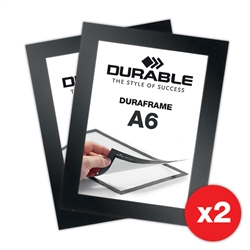 Självhäftande A6 Magnetram - Duraframe® Svart - 2-pack