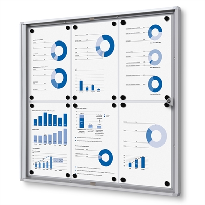 Economy inomhus whiteboard skåp - 6xA4