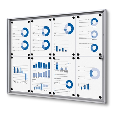 Economy inomhus whiteboard skåp - 8xA4