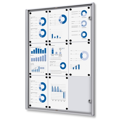 Economy inomhus whiteboard skåp - 9xA4