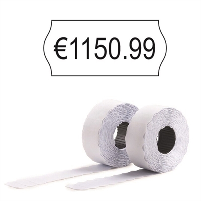 Etiketter till prismärkare - 12x26 mm - Permanent - Vit 