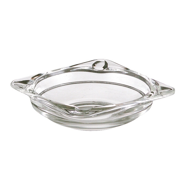 Square glas askkopp, stapelbara, 12 cm