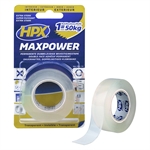 HPX MAXPOWER genomskinlig dubbelhäftande tejp 19 mm - 2 meter