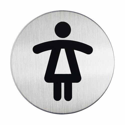 Damtoalett – Rund pictogram skylt