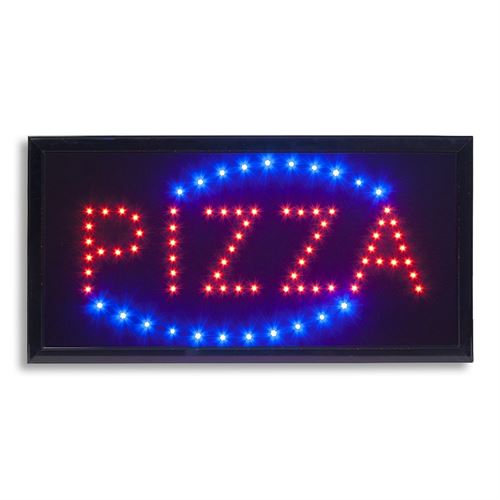 "PIZZA" LED skylt med ljus