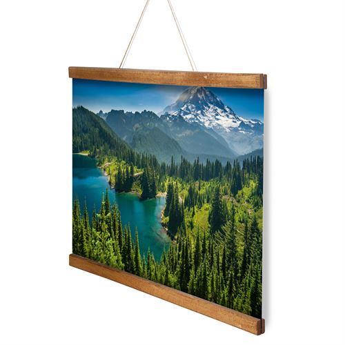 Magnetisk posterhängare i trä med upphängningssnöre
