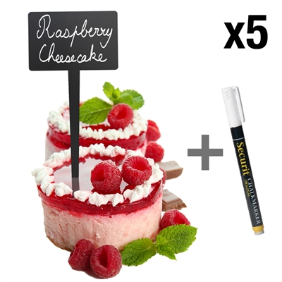 Mini rektangulär griffeltavla prisskyltar - Paket med 5 st