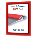 Röd Swift klickram med 25mm profil - 70x100 cm
