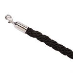 Svart flätat rep med silvrigt klicklås - 200 cm