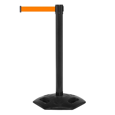 WeatherMaster Svart Avspärrningsstolpe med Orange Band