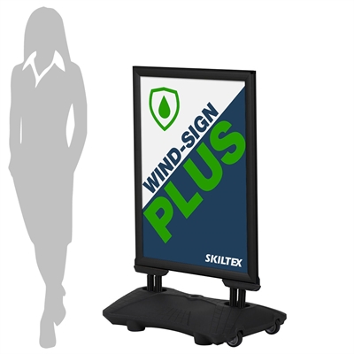 Svart Wind-Sign PLUS IP56 Gatupratare - 70x100 cm