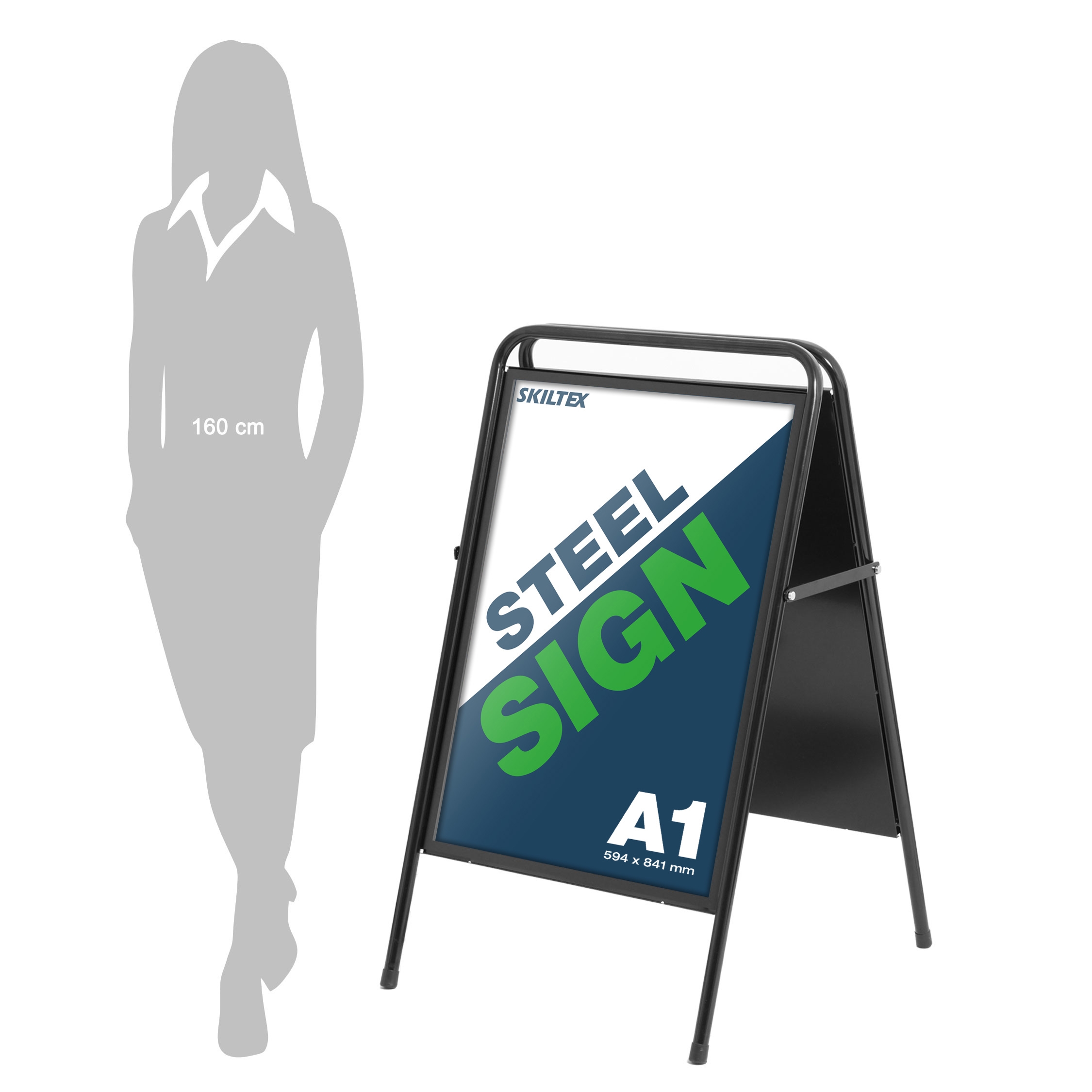 SteelSign Svart A-ställ - A1