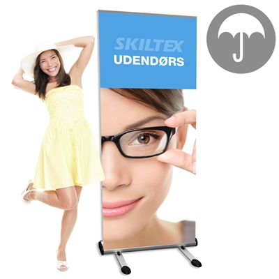 UTOMHUS Dubbelsidig roll up inkl. tryck - 85 x 200 cm
