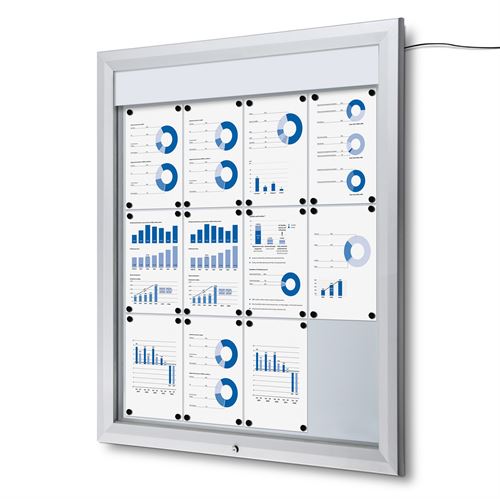 Premium LED Outdoor whiteboard skåp med ljus